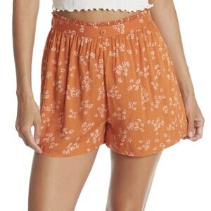 Abound Shorts Womens XS Rust Pink Moxie Floral Print Elastic Waist
